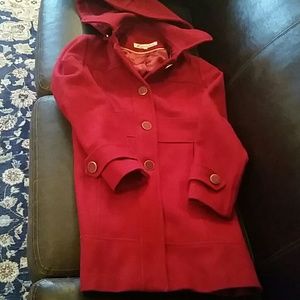 Rich red Kenneth Cole coat, v. good used condition